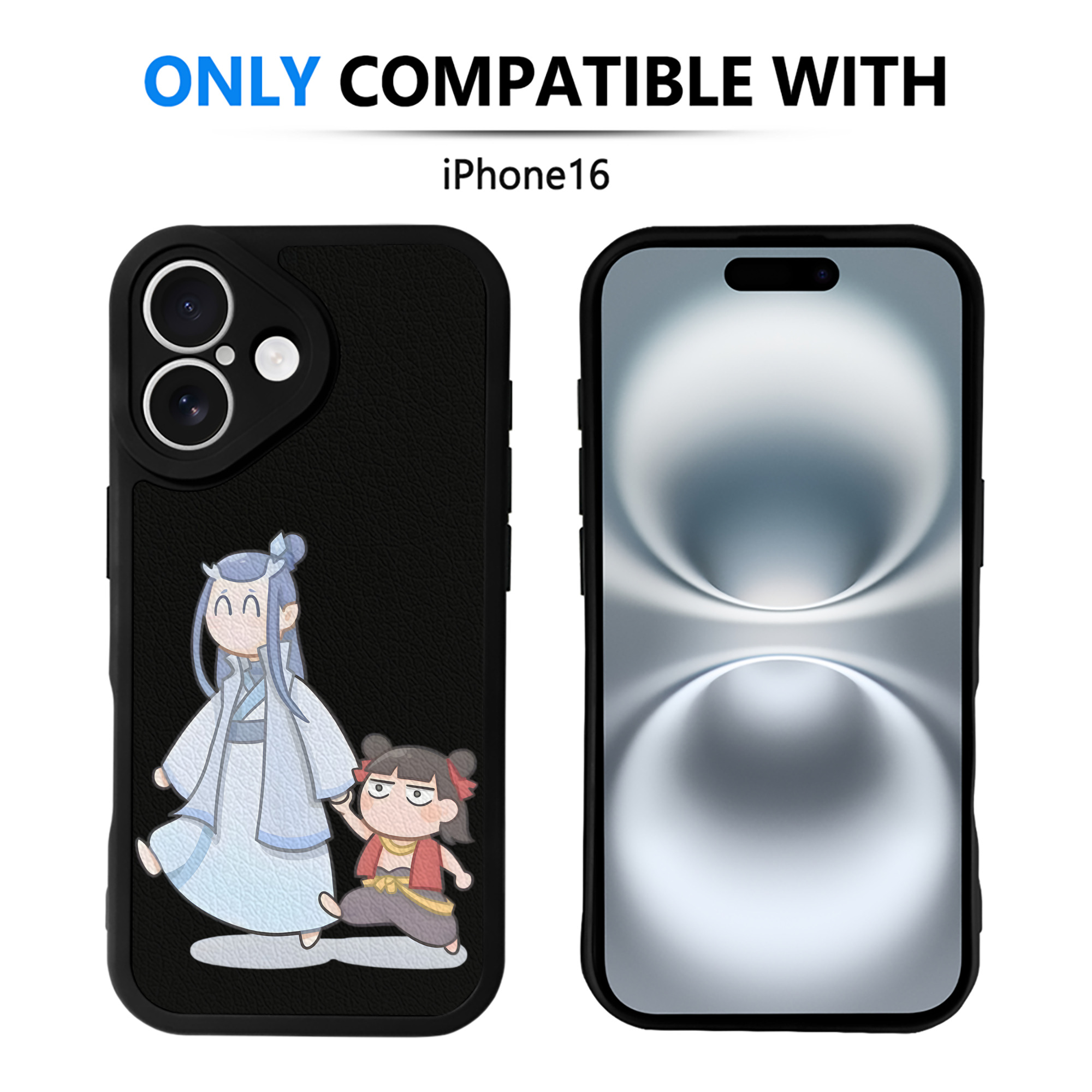 （画像用） Ne Zha 2 ナタ 魔童の大暴れ 【iPhone 16シリーズ対応】シリコンスマホケース（レザー調） 材質：シリコン